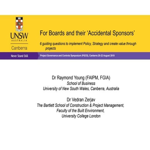 For Boards and their accidental sponsors