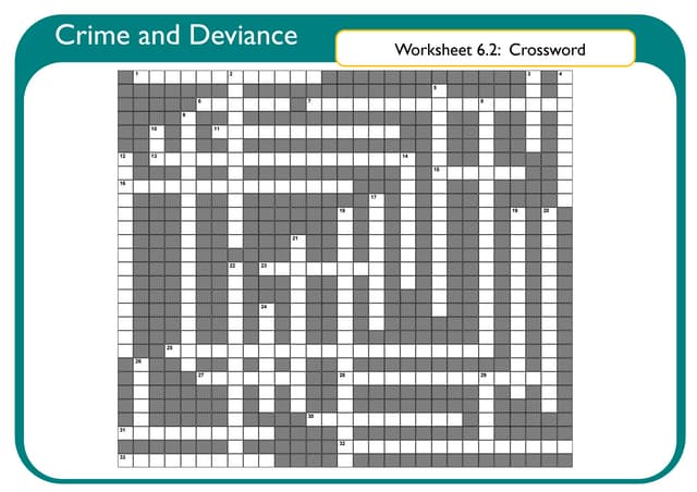 A2 worksheet 6.2 crossword