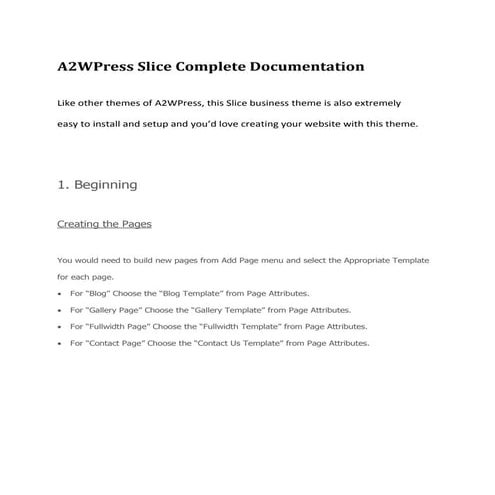 A2WPress Slice Theme Documentation