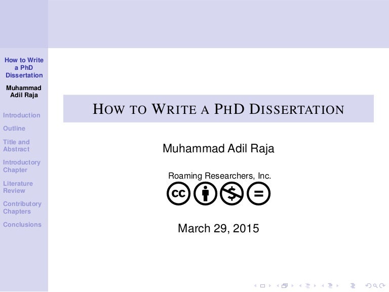 How to write a phd dissertation