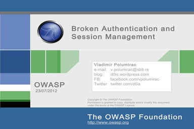 OWASP Serbia - A3 broken authentication and session management