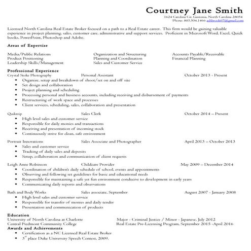 Smith, Courtney Jane, Resume | DOC