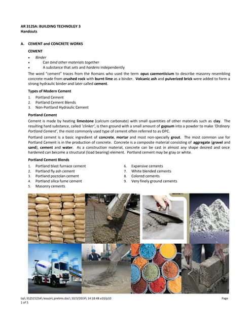 BT 1: Concrete and Admixtures | PDF | Civil Engineering Industry ...