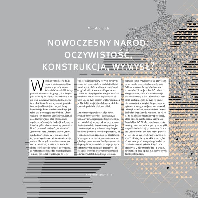 Miroslav Hroch, Nowoczesny naród: oczywistość, konstrukcja, wymysł?