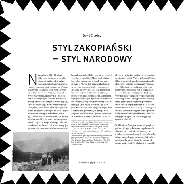 David Crowley, Styl zakopiański - styl narodowy