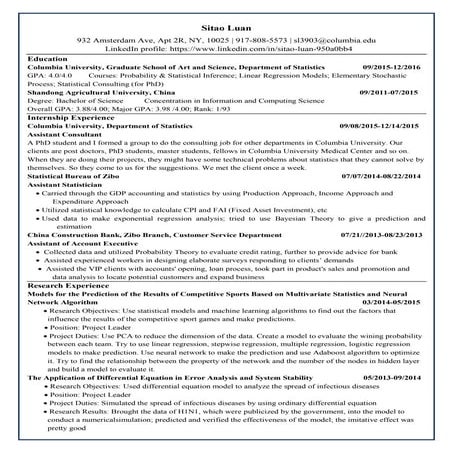 Resume-Luan Sitao