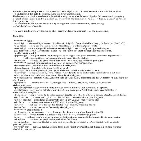 Sample Build Automation Commands
