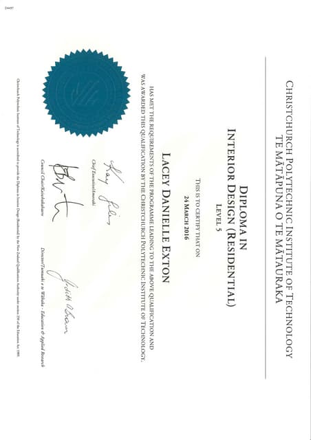 Interior Design Academic Transcript | PDF
