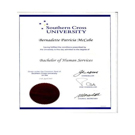 Bachelor Hum Serv and Nursing University Transcript | DOCX