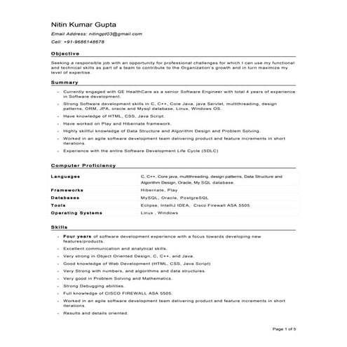 Nitin Resume Java
