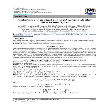 Applications of Numerical Functional Analysis in Atomless Finite Measure Spaces