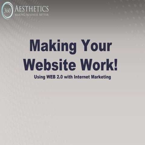 Aesthetics 360 Web Strategy Webinar