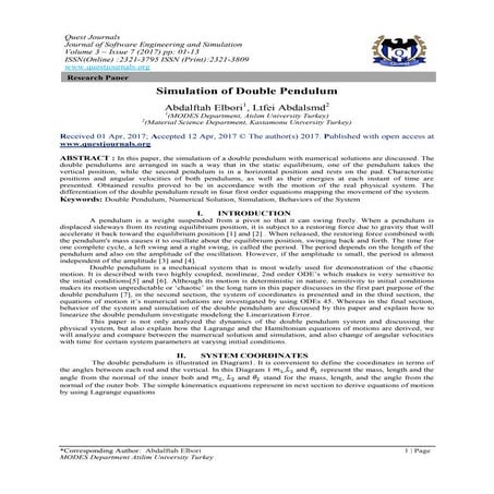 Simulation of Double Pendulum | PDF