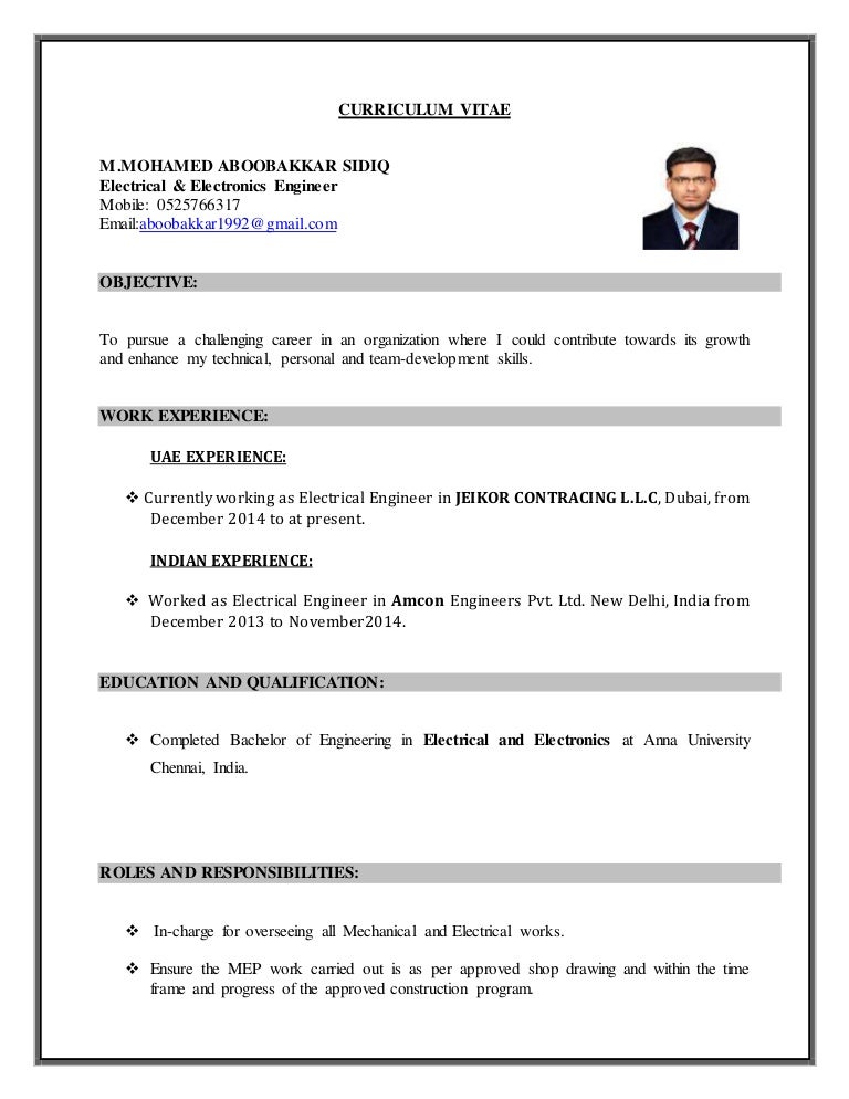 Mep Engineer Resume