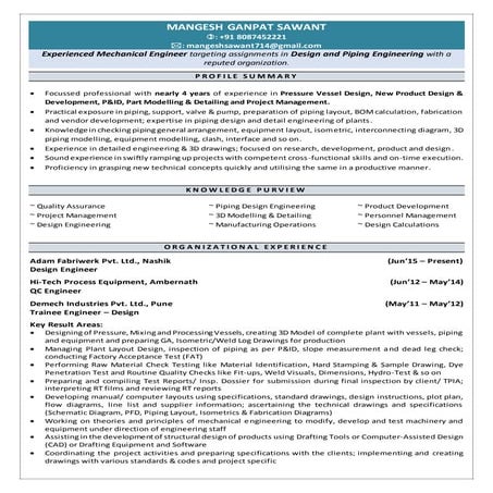 Resume - Mangesh Sawant