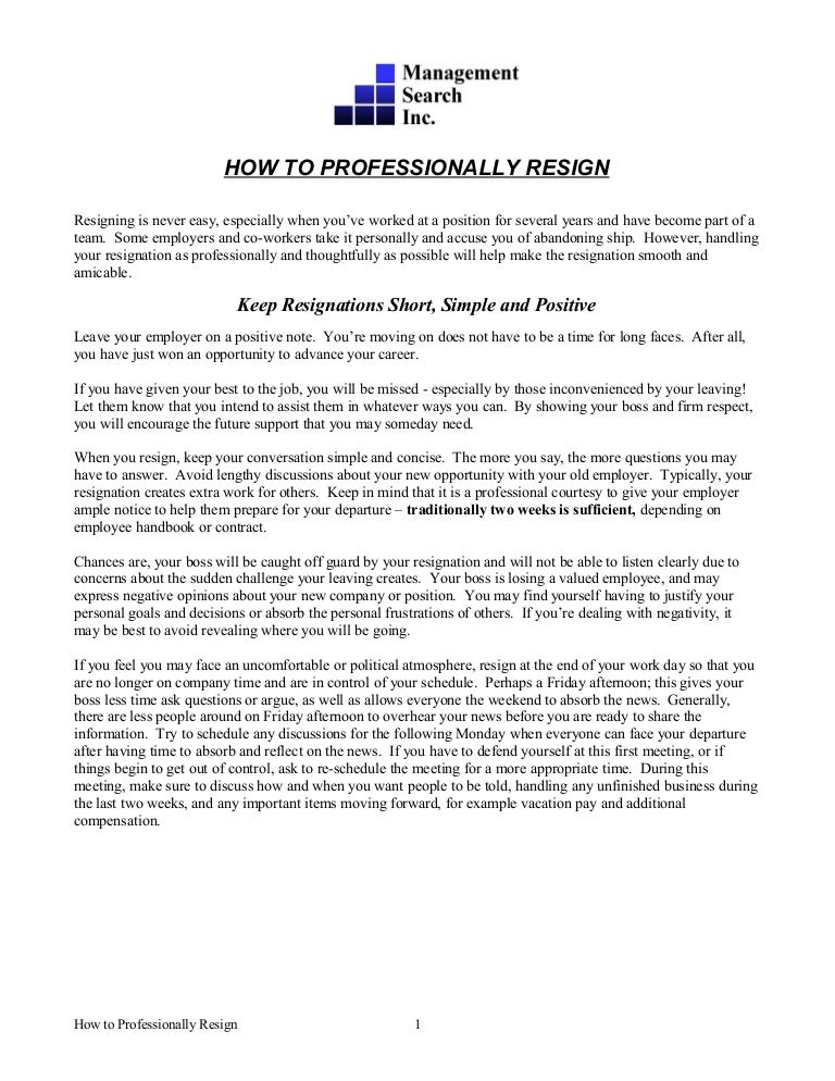 resignation guide how to quit your job professionally