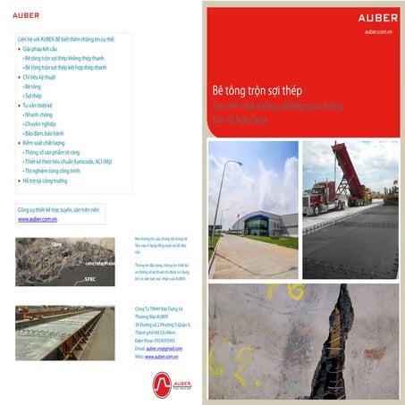 Bê tông sợi thép Steel fiber concrete (SFRC) - AUBER brochure