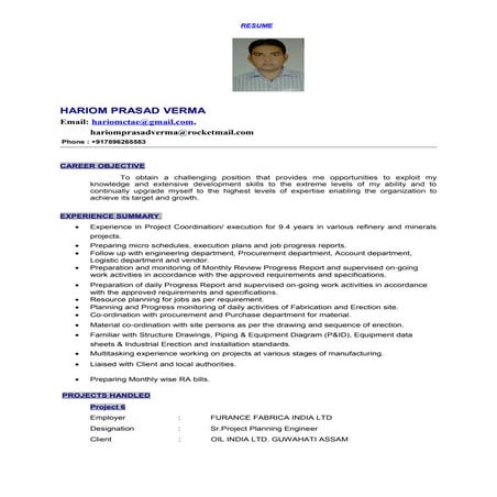 Resume of Hariom