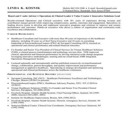 Linda Kosnik Resume 10172016