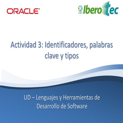 Identificadores palabras clave y tipos Java