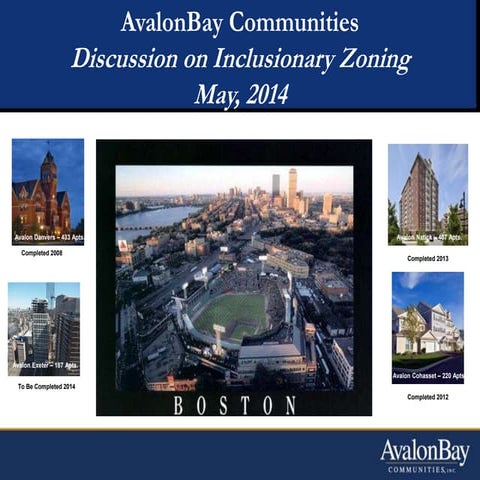 IZ Workshop 2014: A3 inclusionary zoning avalonbay