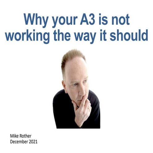 Make your A3 work as it should!