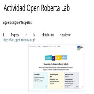 Informática Open Roberta Lab. robot diferencial | PPTX