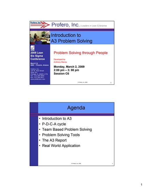Introduction to A3 Problem Solving