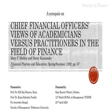Chief financial officers’ views of academicians versus practitioners in the f...