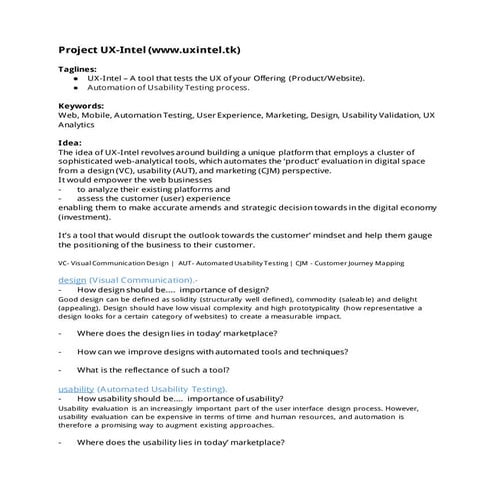 Project ux intel