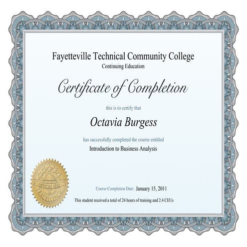 Bus Analyst Certificate 01152011