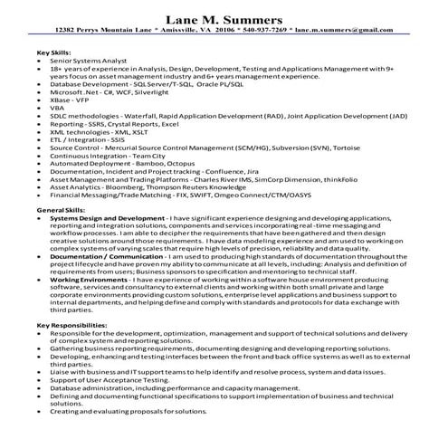 Lane Summers - Resume 2015-01-22