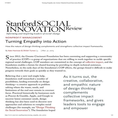 Turning Empathy into Action _ Stanford Social Innovation Review
