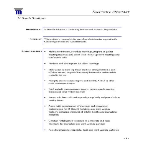 Student Admin Assistant Job Description | DOCX