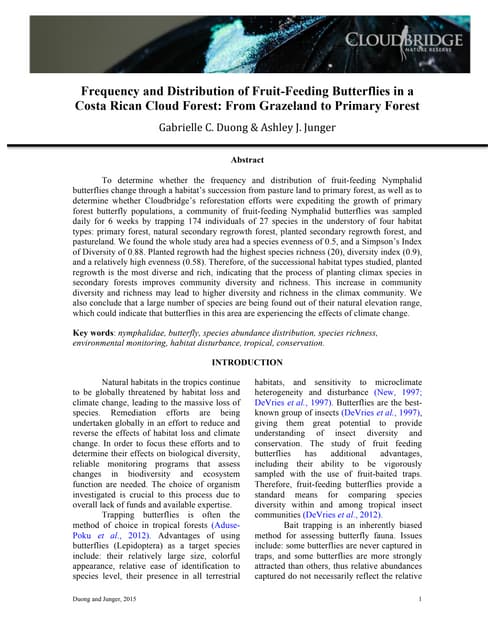 Junger and Duong Butterfly Report 2015