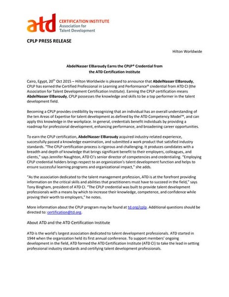 ATD Consulting Skills Certificate ATD Consulting Skills Certificate