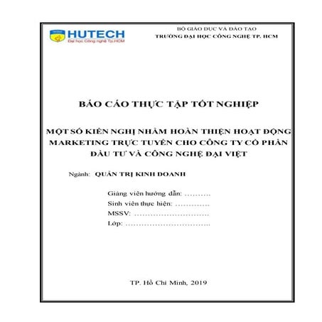 Một số kiến nghị nhằm hoàn thiện hoạt động marketing trực tuyến cho công ty c...