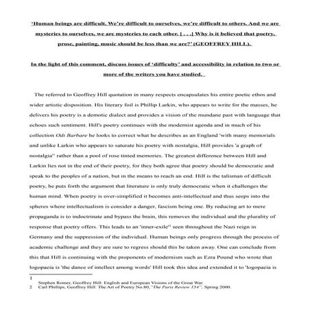 Discuss issues of difficulty and accessibility in relation to two or more of ...