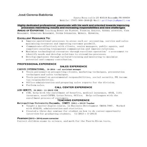 J G B resume teaching 2014 dr