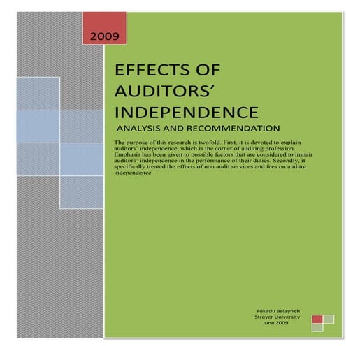 DRP ON AUDITOR INDEPENDENCE - FINAL