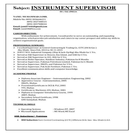 INSTRUMENT SUPERVISOR