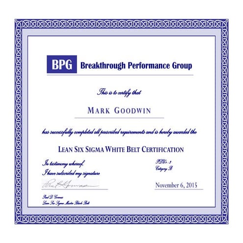 LEAN SIX SIGMA WHITE BELT CERTIFICATION | PDF