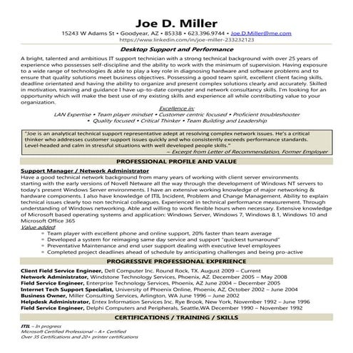 Joe Miller IT Resume | PDF