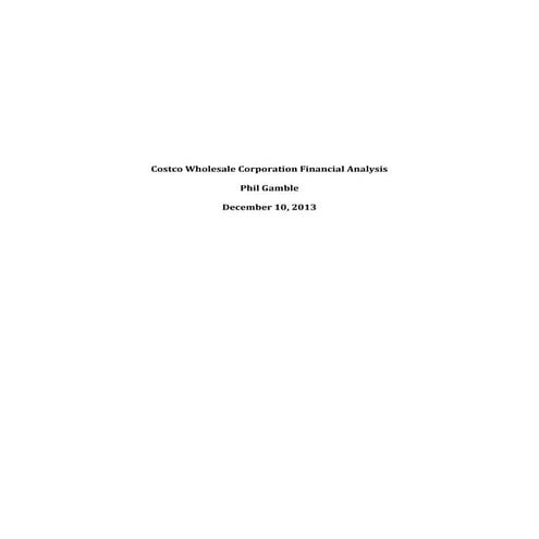 Costco Financial Analysis