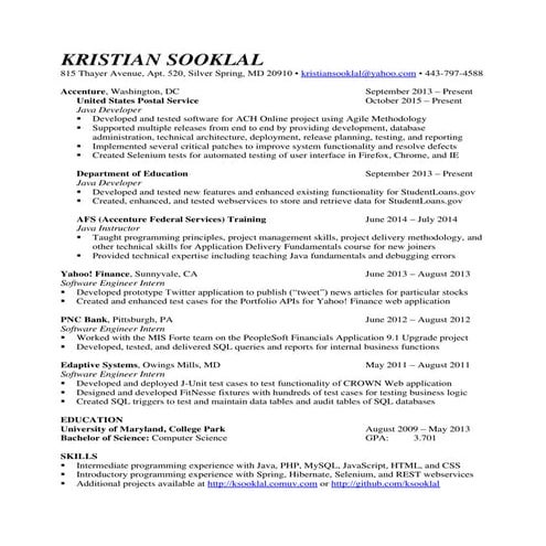 Kristian Sooklal June 2016 Resume