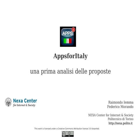 Apps4Italy - una prima analisi delle proposte