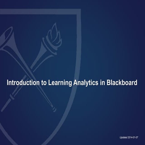 Introduction to Learning Analytics in Blackboard