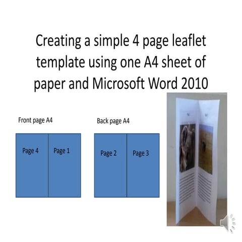 How to make simple 4 page leaflet in Word 2010