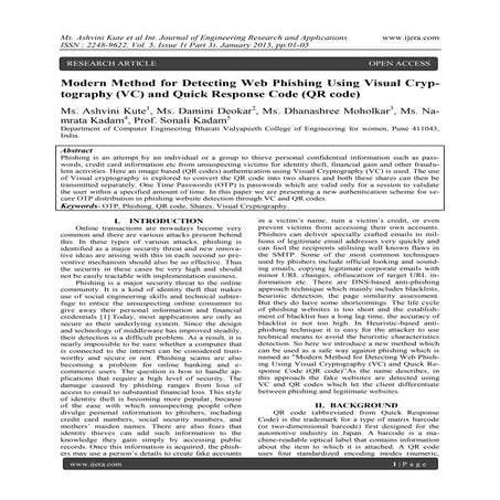 Modern Method for Detecting Web Phishing Using Visual Cryp-tography (VC) and ...