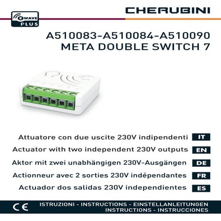 Cherubini Meta Z-Wave Double Switch A510083-84-90